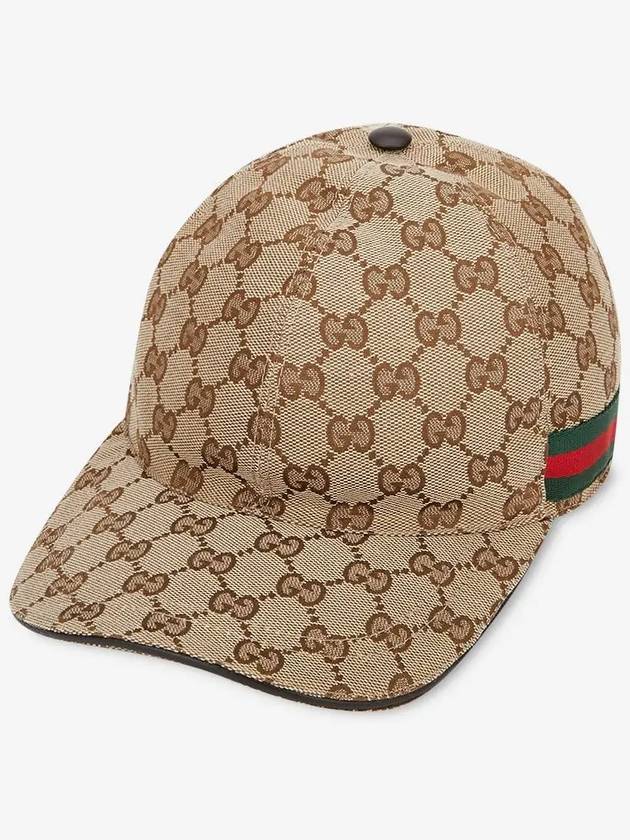 Original GG Web Supreme Canvas Baseball Ball Cap Beige Ebony - GUCCI - BALAAN 3