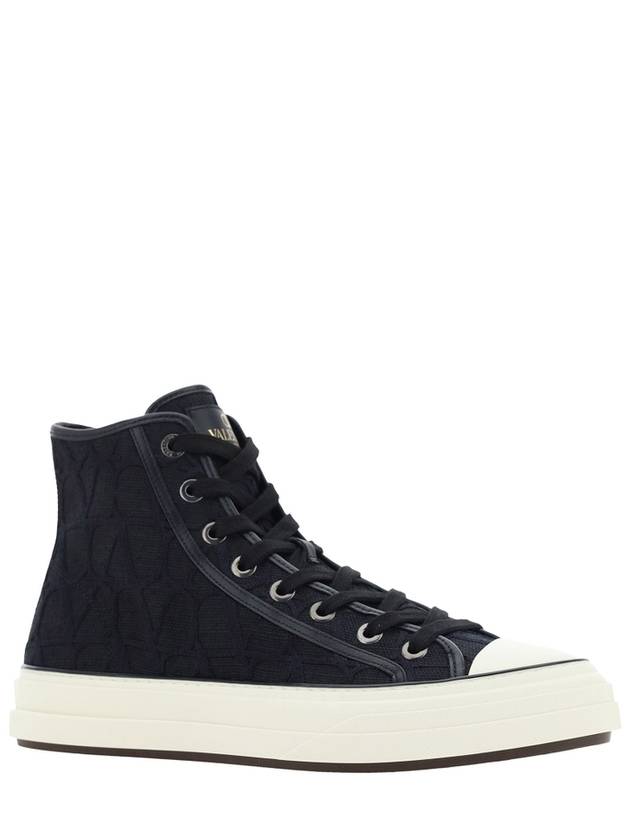 Toile Iconographe Total Loop High Top Sneakers Black - VALENTINO - BALAAN 3