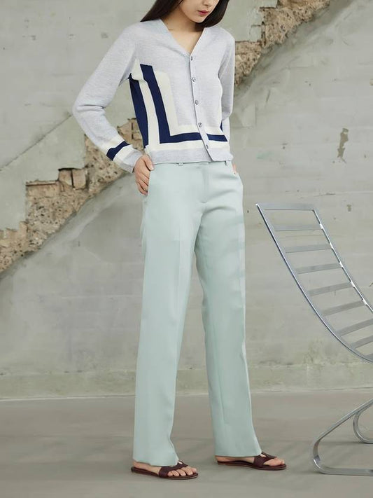 Women's Wool Gabardine Straight Pants Mint - RS9SEOUL - BALAAN 1