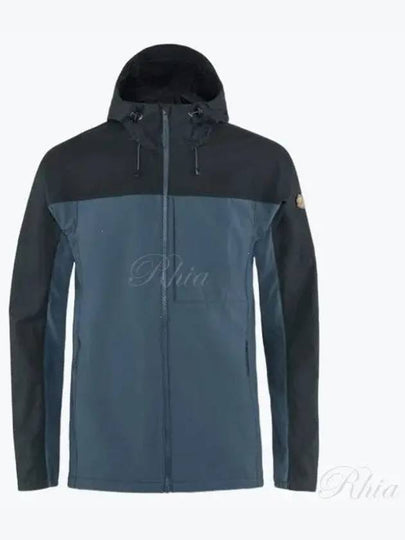 Men's Abisco Midsummer Hooded Zip-Up Jacket Indigo Blue Dark Navy - FJALL RAVEN - BALAAN 2