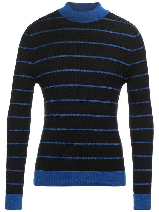 Black and Blue Striped HighNeck Slim Sweater - ACNE STUDIOS - BALAAN 1