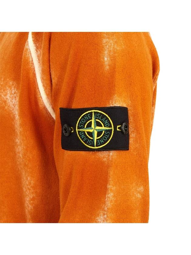 Hand Sprayed Airbrush Treatment Badge Crewneck Knit Top Orange - STONE ISLAND - BALAAN 9