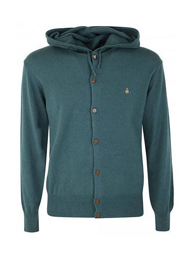 Logo Hooded Cardigan Green - VIVIENNE WESTWOOD - BALAAN 1