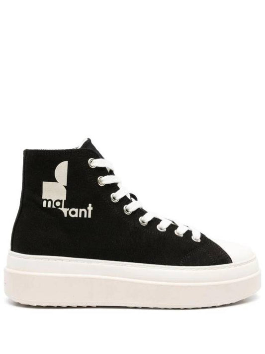 Austen Logo High Top Sneaker Black - ISABEL MARANT - BALAAN 1