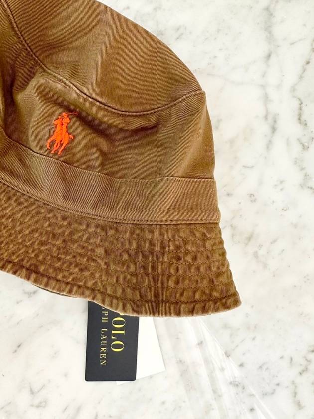 Embroidered Pony Bucket Hat Dispatch Tan - POLO RALPH LAUREN - BALAAN 3