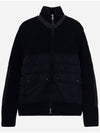 patch pocket wool padded cardigan navy blue - MONCLER - BALAAN 2