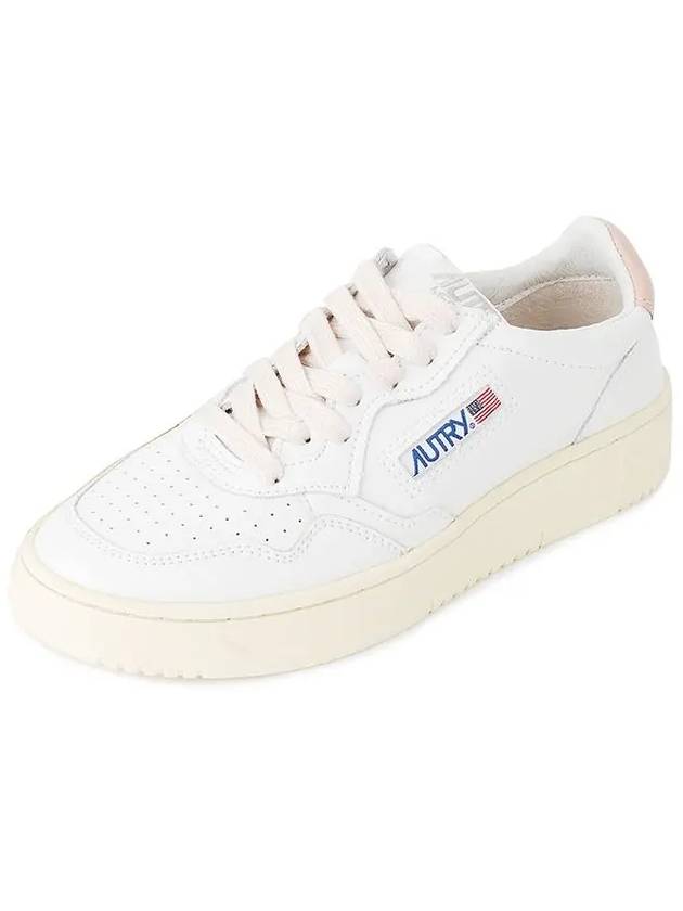 Medalist Pink Tab Leather Low Top Sneakers White - AUTRY - BALAAN 2