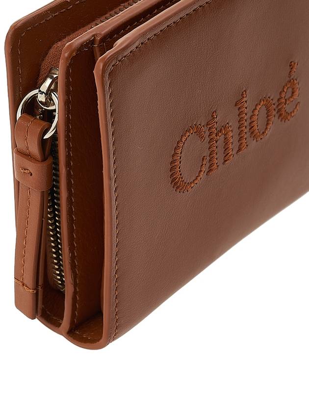 Sense Soft Leather Half Wallet Brown - CHLOE - BALAAN 8