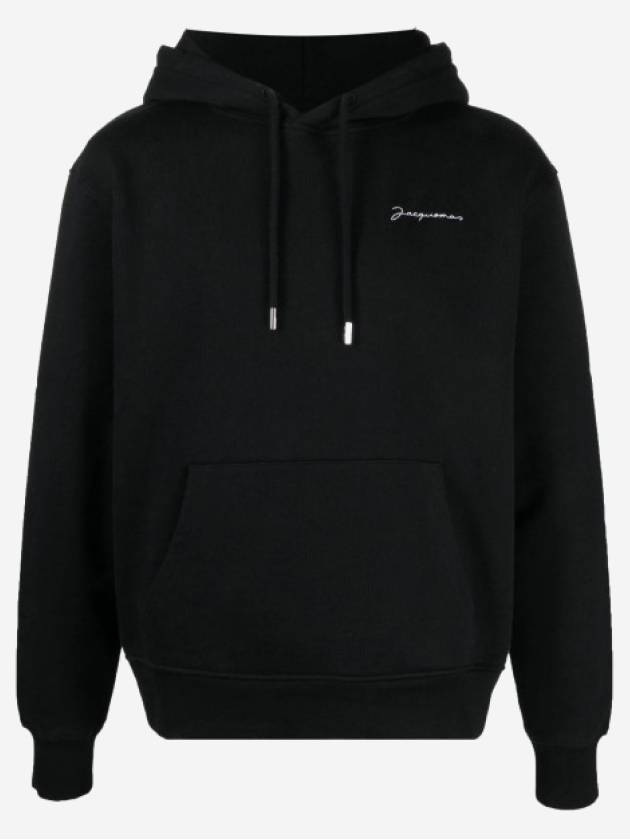 Le Brode Logo Cotton Hoodie Black - JACQUEMUS - BALAAN 2