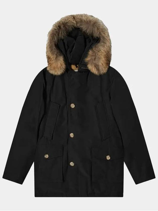 Men's Arctic Hooded Fur Black Padding CFWOOU0482MRUT0001 BLK - WOOLRICH - BALAAN 1