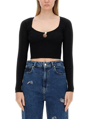 Moschino Jeans Ribbed Crop Top - MOSCHINO - BALAAN 1