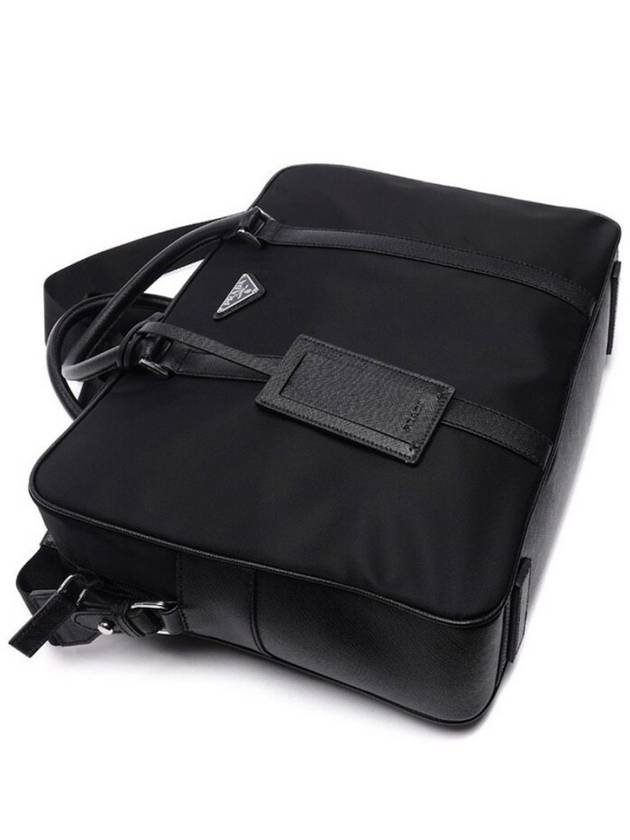 Saffiano Trimmed Briefcase Black 2VE661 2FMO F000 - PRADA - BALAAN 4