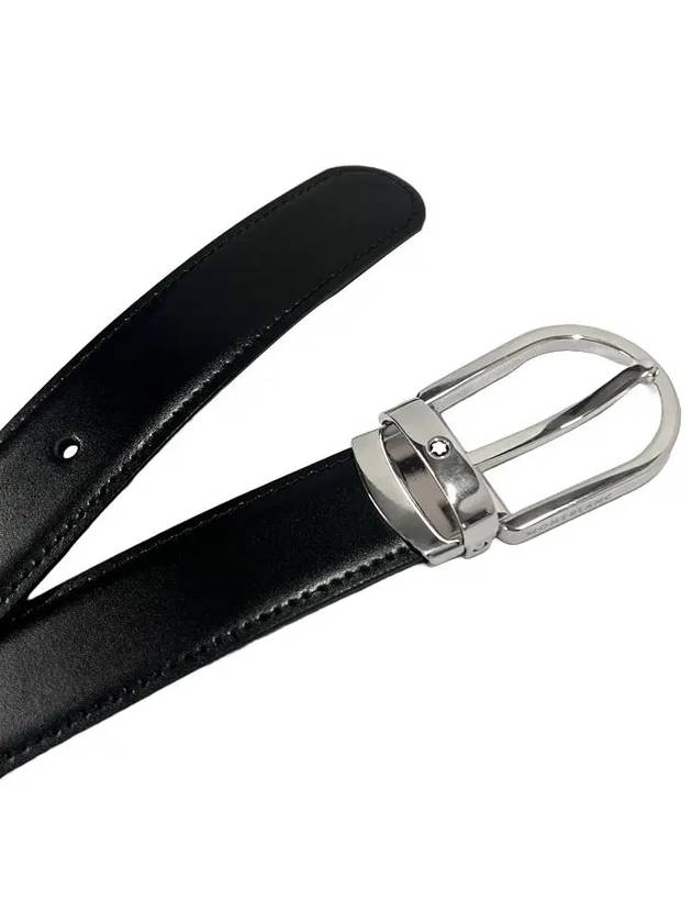 Men's Buckle 30mm Reversible Leather Belt Black Brown - MONTBLANC - BALAAN 3