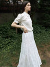 Cloud Banding Long Skirt White - DAMAGE MNEMONIC - BALAAN 1