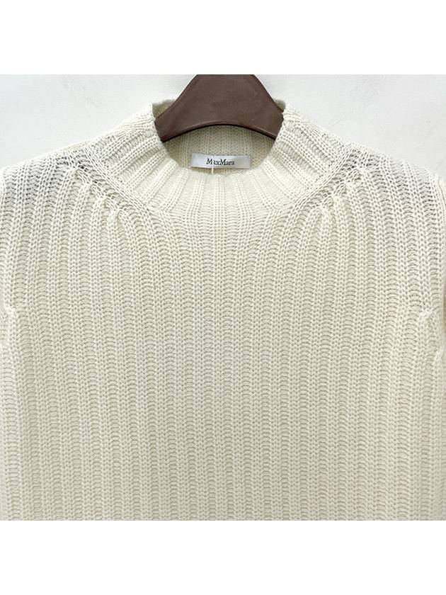 ALOA Wool Cashmere Crop Knit White 001 - MAX MARA - BALAAN 3