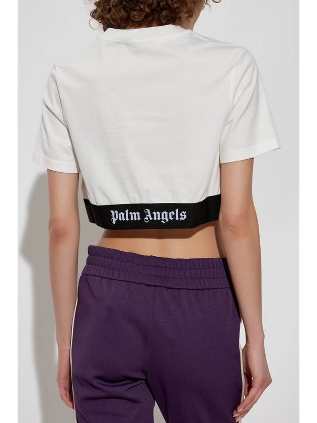 Palm Angels Top With Logo, Women's, White - PALM ANGELS - BALAAN 4