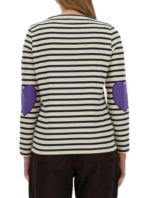 Long Sleeve T Shirt 8649 O Free Ecru Marine Violet - SAINT JAMES - BALAAN 2