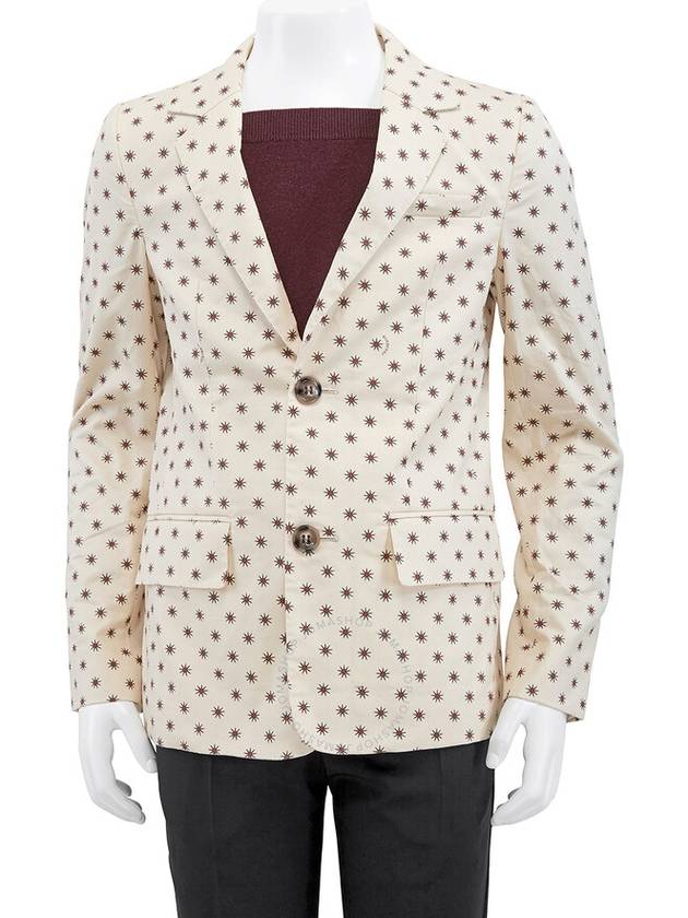 Burberry Boys Star Print Cotton Tailored Blazer Jacket, Size 3Y - BURBERRY - BALAAN 1