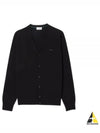 Vneck Wool Cardigan Black - LACOSTE - BALAAN 2