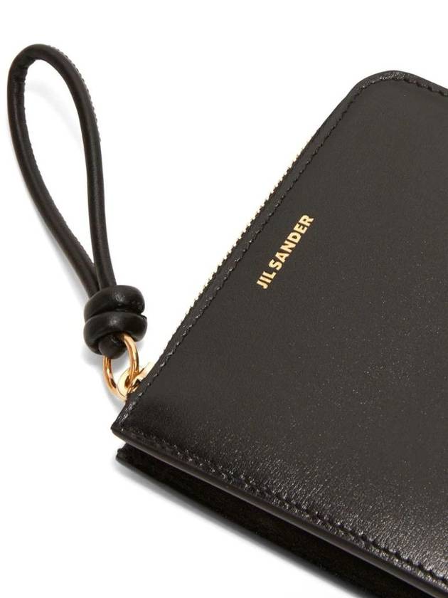 Logo Leather Card Wallet Black - JIL SANDER - BALAAN 5