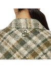 Fontizi Long Check Wool Single Coat Khaki Ecru - ISABEL MARANT - BALAAN 10