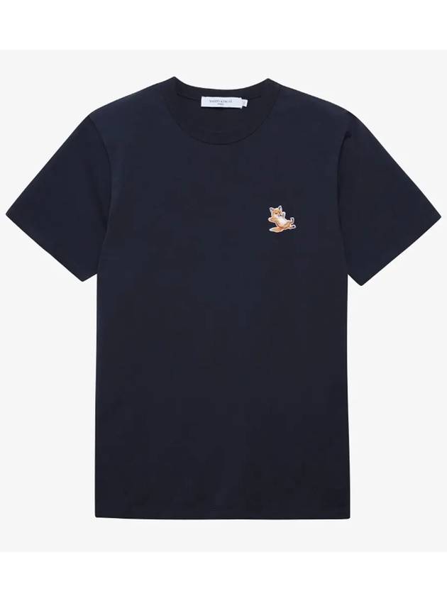 Chillax Fox Patch Classic Short Sleeve T-Shirt Navy - MAISON KITSUNE - BALAAN 6