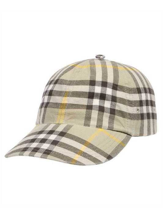 Check Cotton Base Ball Cap Beige - BURBERRY - BALAAN 2