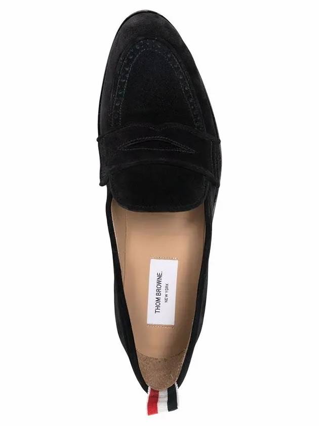 Men's Varsity Suede Loafers Black - THOM BROWNE - BALAAN 6