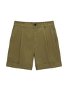 Men's Cotton One-Tuck Shorts Dark Olive SW23EPA02DA - SOLEW - BALAAN 2