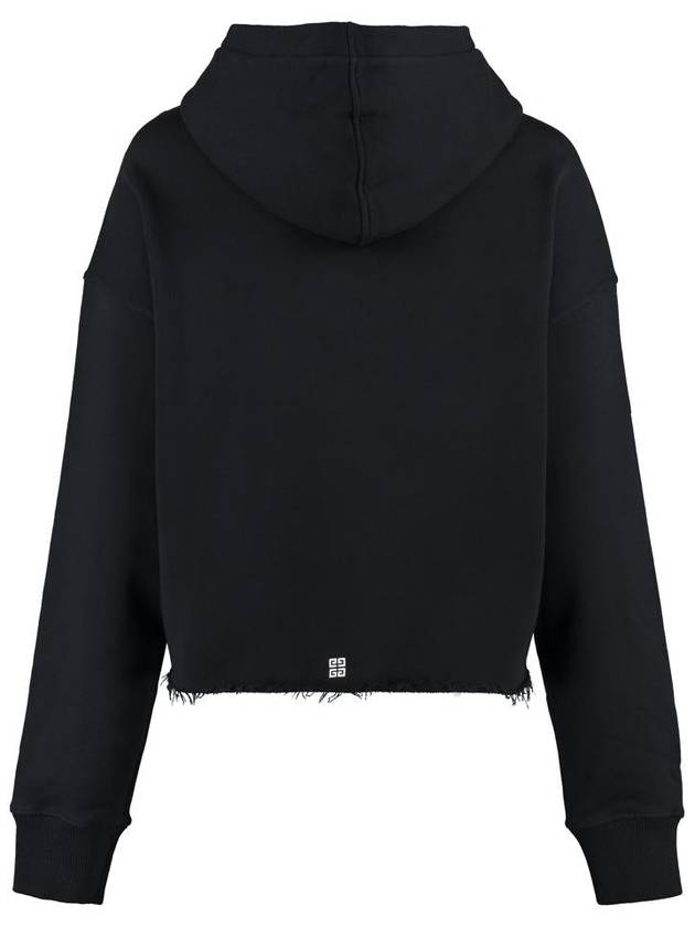 Women's Archetype Crop Fleece Hoodie Black - GIVENCHY - BALAAN 3