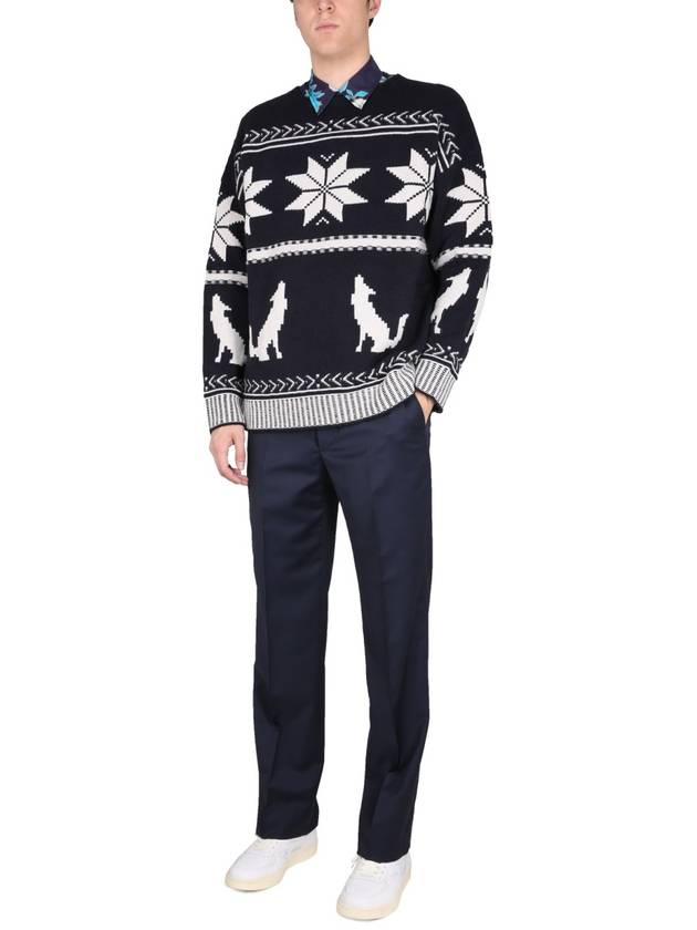 pattern jacquard knit top navy - ETRO - BALAAN 3