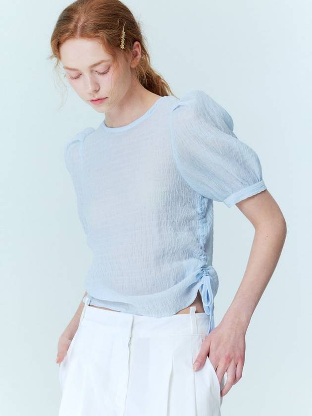 Crinkle string blouse_Sky - OPENING SUNSHINE - BALAAN 3