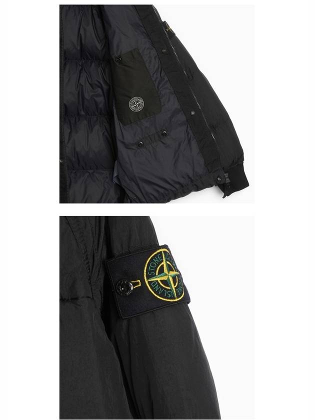 Garment Dyed Crinkle Reps Recycled Nylon Hoodie Padding Black - STONE ISLAND - BALAAN 6