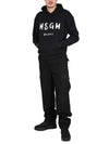 Milano Brushed Logo Cotton Hoodie Black - MSGM - BALAAN 5