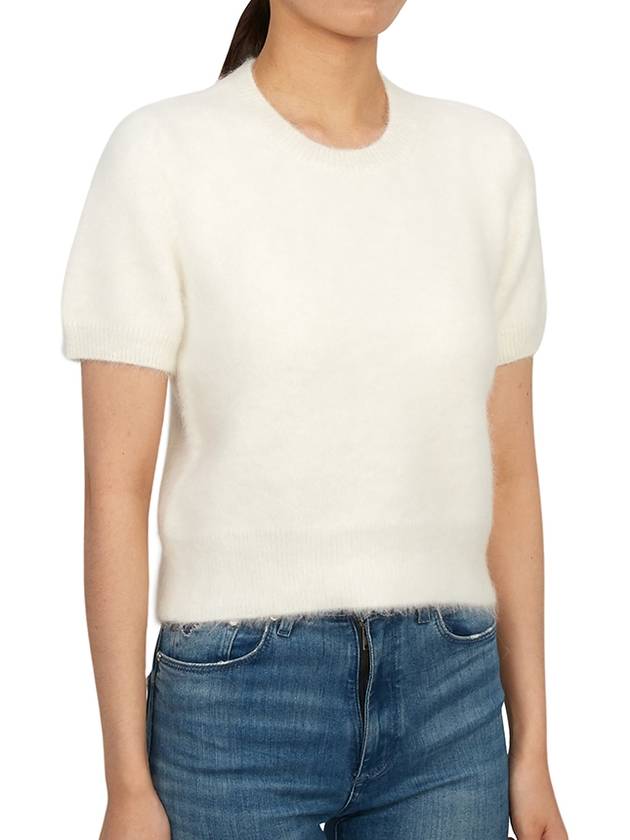 Crop Brushed Alpaca Knit Top White - MAISON MARGIELA - BALAAN 4