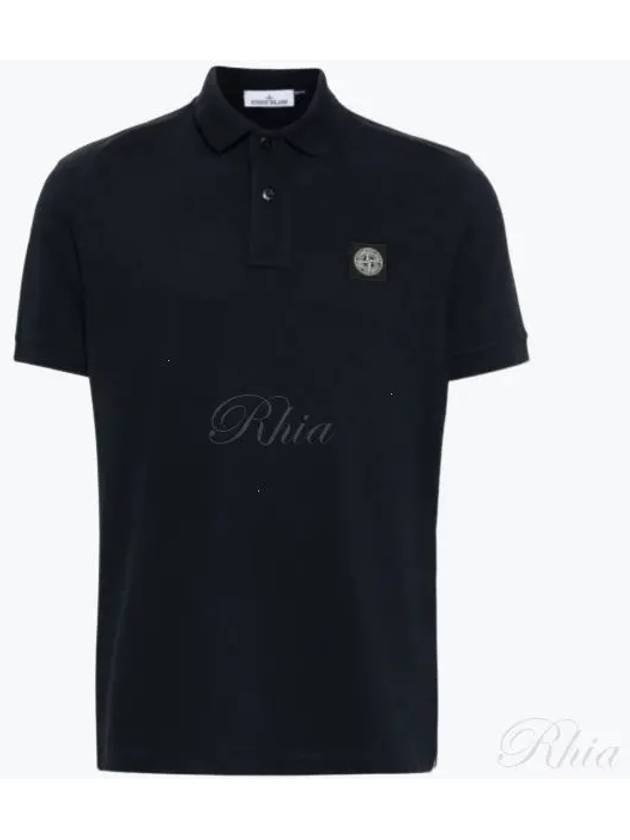 Pique Stretch Cotton Short Sleeve Polo Shirt Navy - STONE ISLAND - BALAAN 2