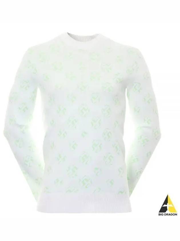 Men's Golf Gus Jacquard Crew Neck Sweatshirt White - J.LINDEBERG - BALAAN 2