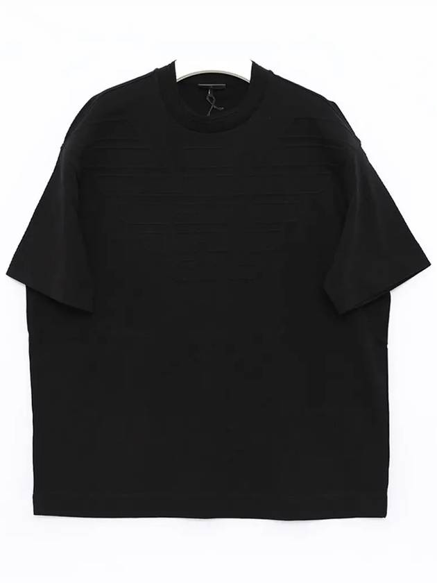 Heavy Jersey Logo Short Sleeve T-Shirt Black - EMPORIO ARMANI - BALAAN 4