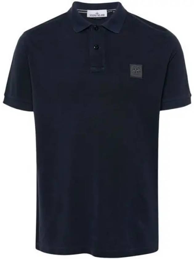 80152SC67 Logo Patch Pique Polo Short Sleeve T Shirt 271578 1004401 - STONE ISLAND - BALAAN 1