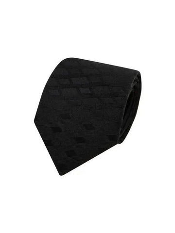 Men s Rectangle Pattern Silk Tie Black - GIORGIO ARMANI - BALAAN 1