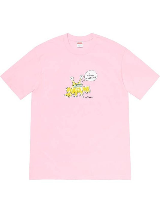 x Daniel Johnstone Frog Short Sleeve TShirt Pink Frog Tee - SUPREME - BALAAN 1