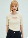 Cut out Short Sleeve Slim KnitCream - OPENING SUNSHINE - BALAAN 2