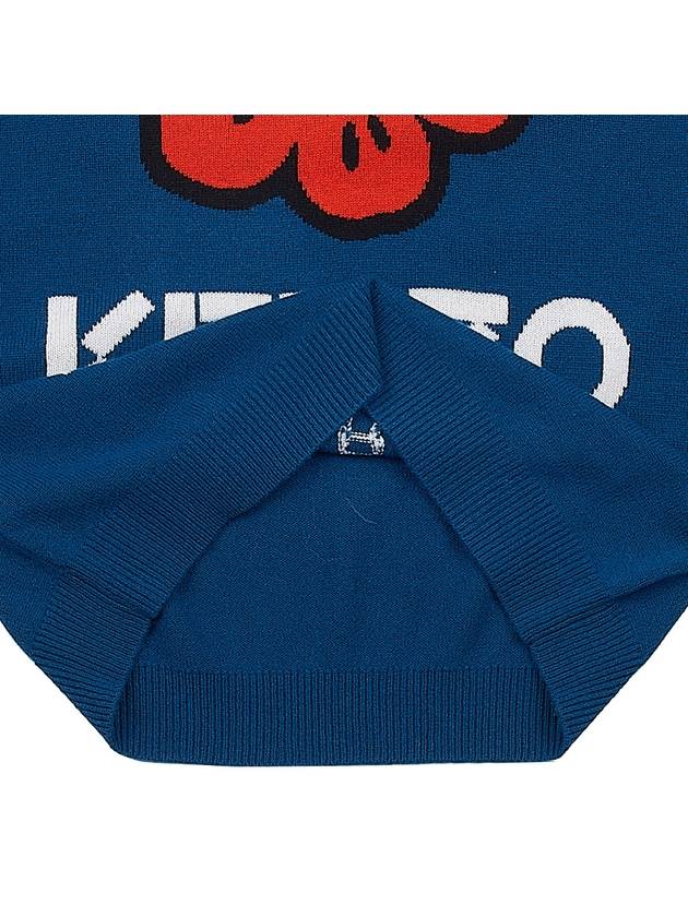 Boke Flower Merino Wool Knit Top Blue - KENZO - BALAAN 9