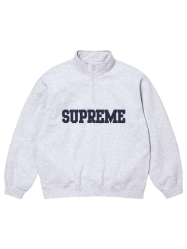 College Eat Half Zip Sweatshirt Ash Grey - SUPREME - BALAAN 1