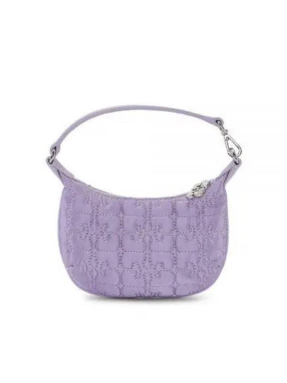 Butterfly Mini Flat Satin Pouch Shoulder Bag Light Lilac - GANNI - BALAAN 2