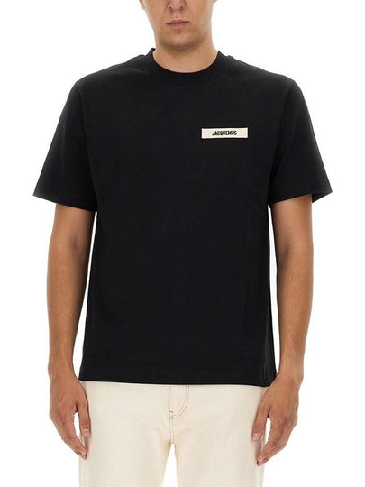 Le Gros Grain Logo Short Sleeve T-Shirt Black - JACQUEMUS - BALAAN 2