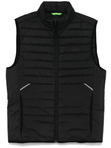 Padded Regular Fit Water-Repellent Fabric Vest Black - HUGO BOSS - BALAAN 1