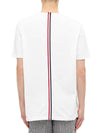 Men's Center Back Striped Short Sleeve T-Shirt White - THOM BROWNE - BALAAN 6