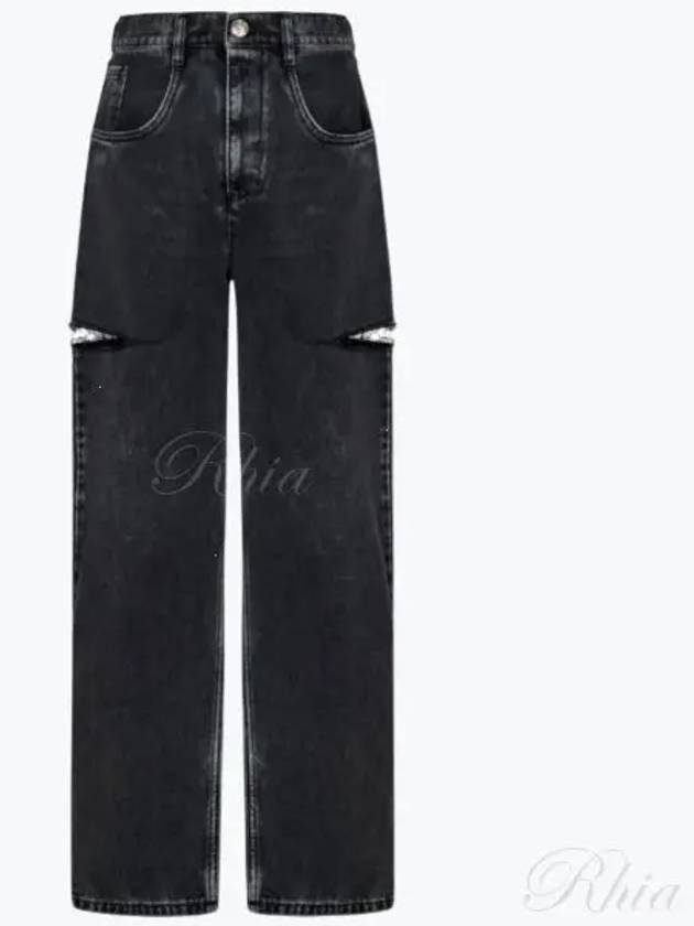 Slash Detail Straight Jeans Washed Black - MAISON MARGIELA - BALAAN 2