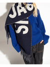 Lecharpe Fringe Logo Virgin Wool Muffler Navy - JACQUEMUS - BALAAN 9